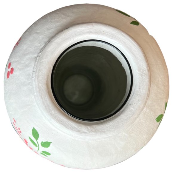 Rare! Vtg Isabelle de Borchgrave Paper-Mache Vase Marshall Fields Glass Insert - Picture 5 of 7